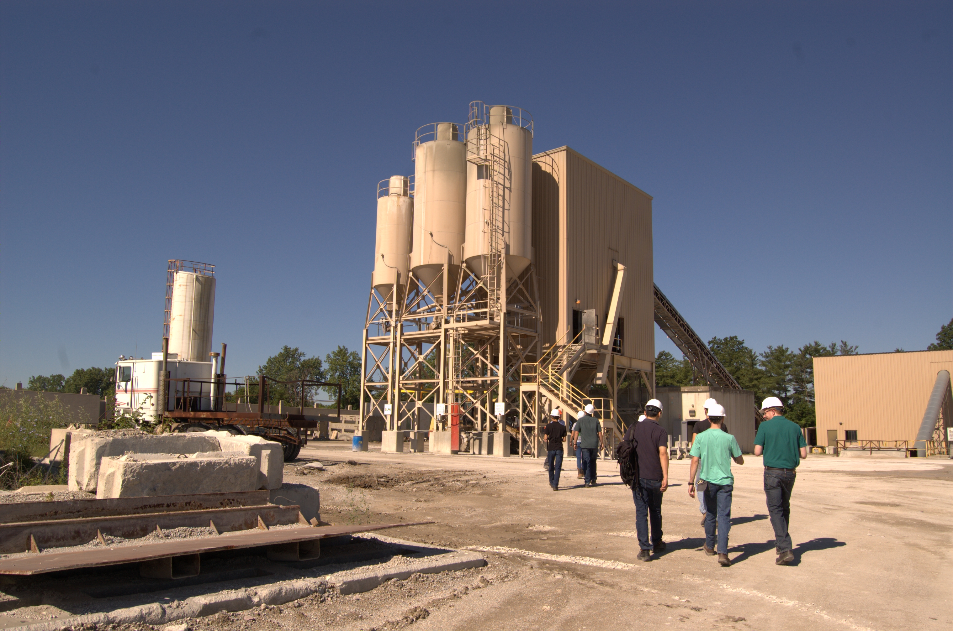 Students walking in the Coreslab facility